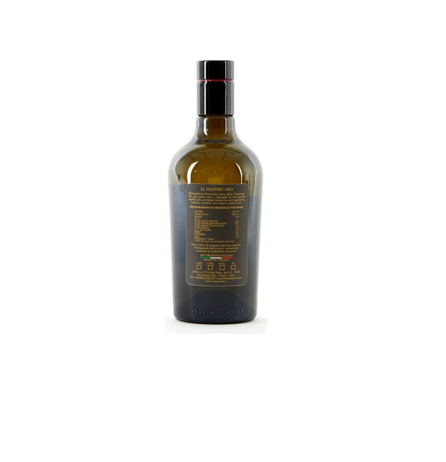 Olio Extravergine di Oliva “Oro Novello” in bottiglia di vetro da 500 ml